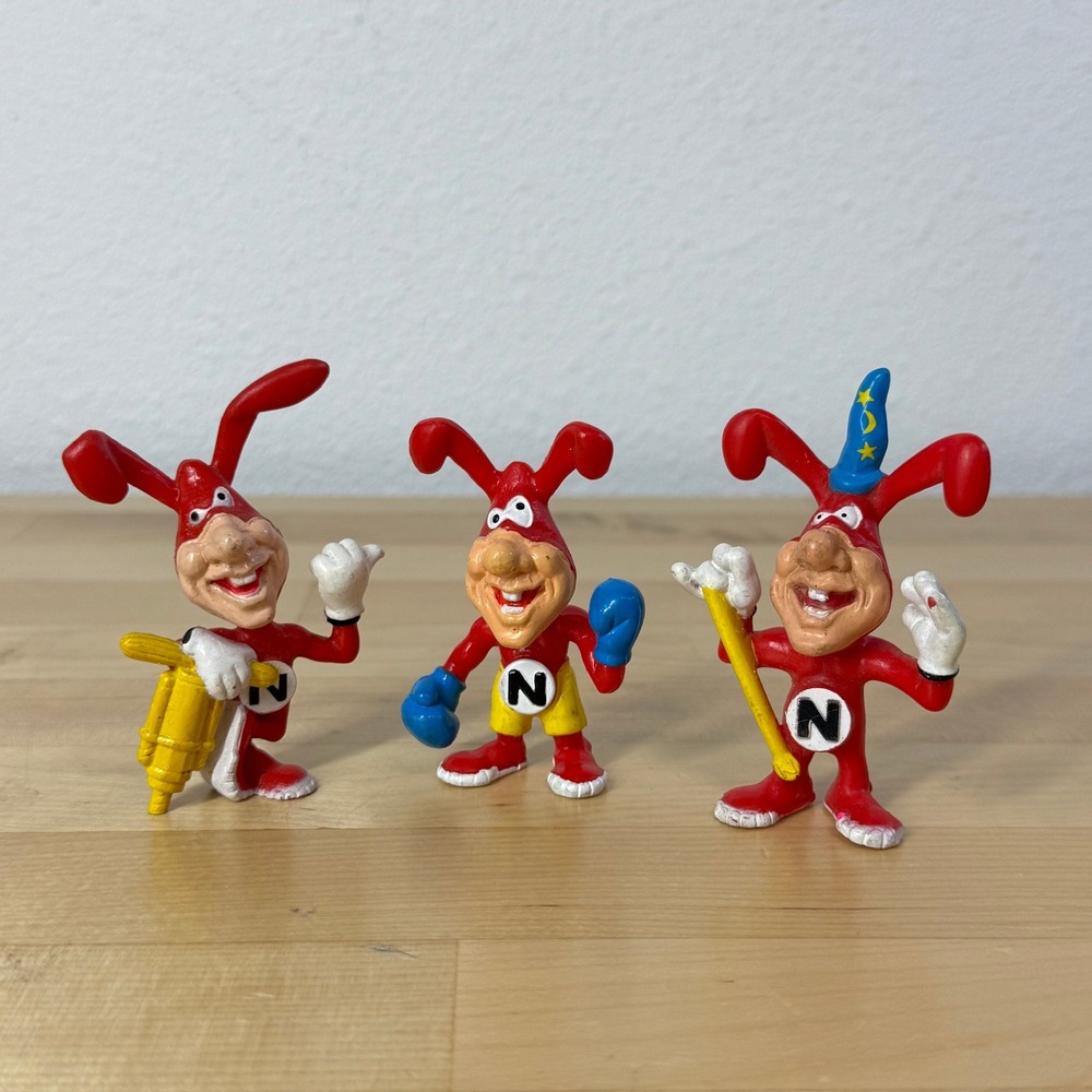 Vintage Dominos Pizza The Noid PVC Figures Set of 3 1980s Mascot Toys Retro